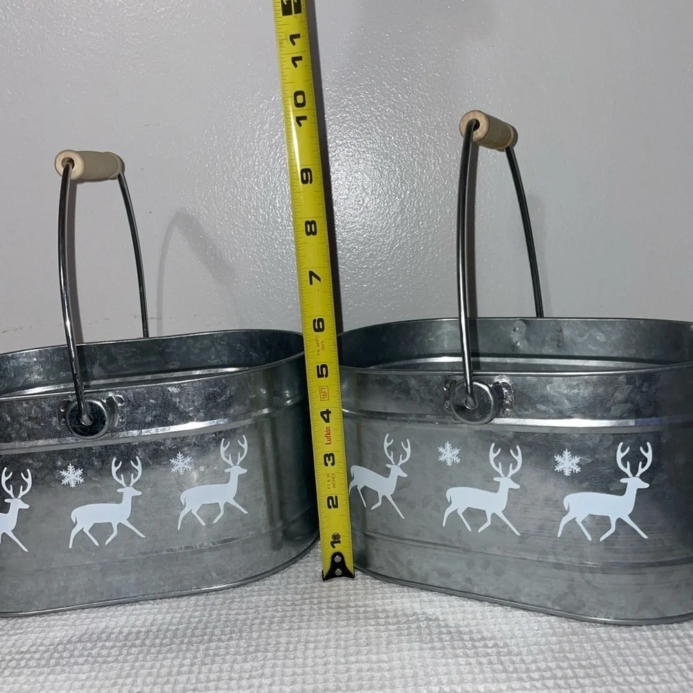 Christmas metal pails - target bullseye section